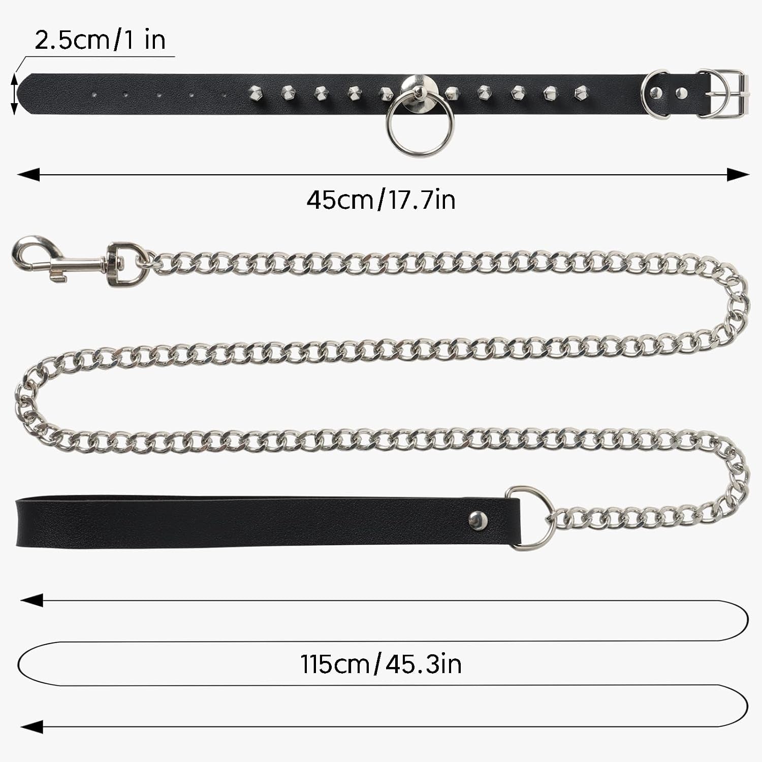 Goth Choker Necklace Black Leather Gothic Jewelry