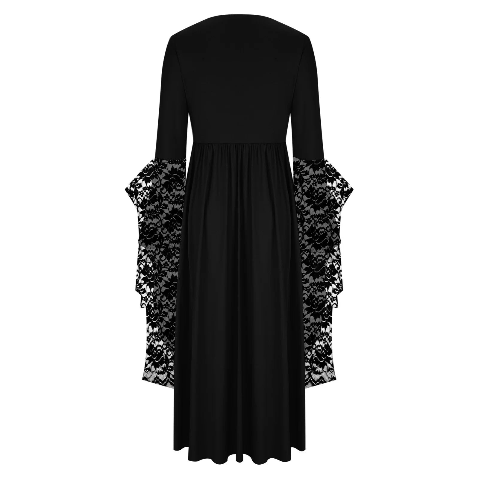 Womens Gothic Dress plus Size Flare Sleeve Dress Skull Lace Print Steampunk Dresses Cocktail Dresses Flowy Goth Corset Dress Maxi Wedding Guest Dresses