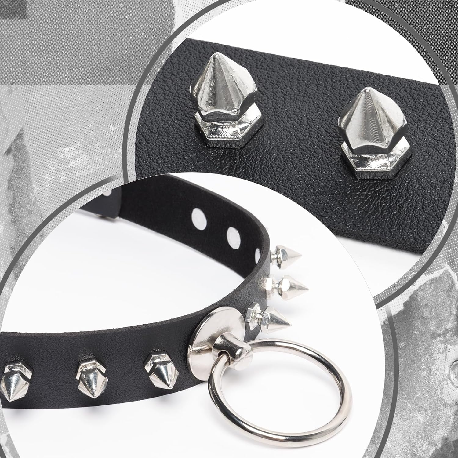 Goth Choker Necklace Black Leather Gothic Jewelry