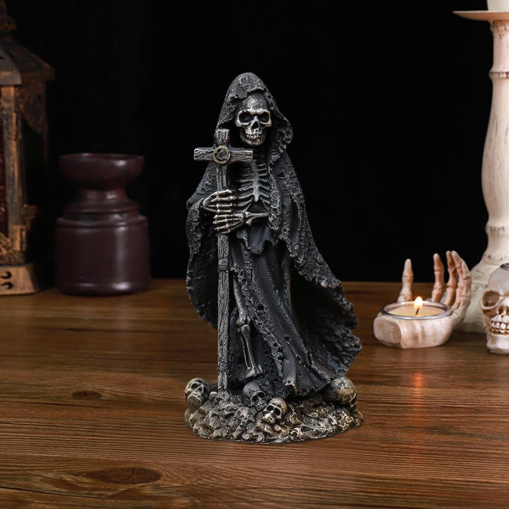 Halloween Skeleton Statue Gothic Decor Skull Resin