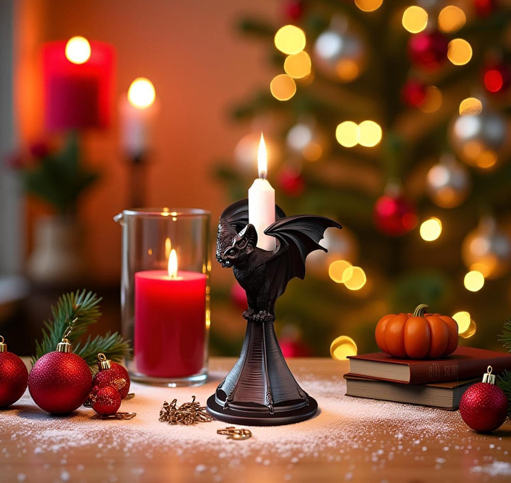 Gothic Decor Bat Halloween Candle Holder