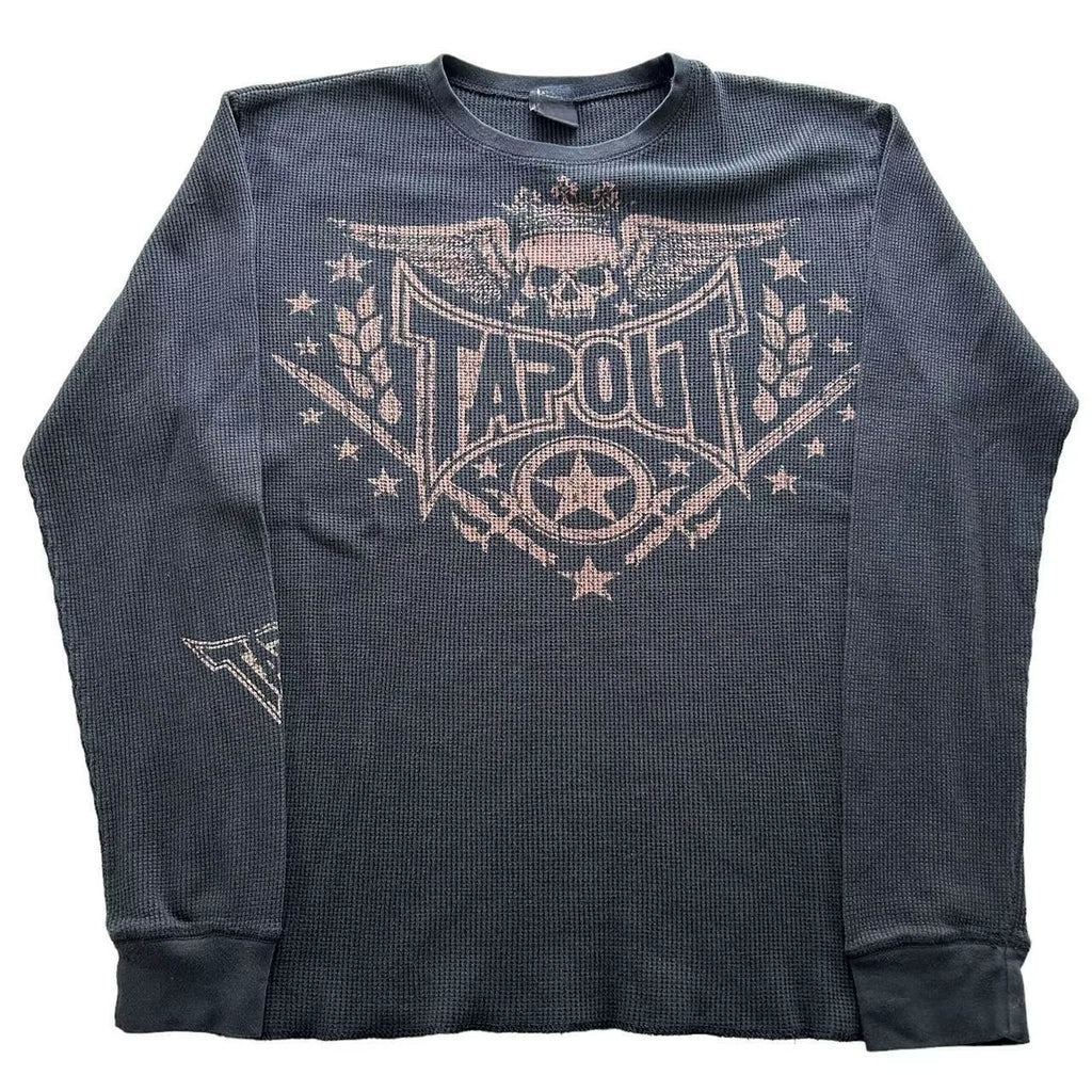 Y2K Classic Long Sleeves T Shirt Men Women Harajuku Retro Skull Graphic Print Oversized Tops Autumn T Shirt Goth Clothing