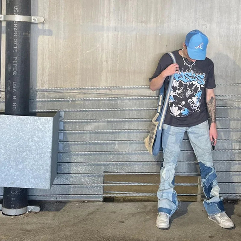 Men Tshirt Oversized Cotton Skulls Tees Y2K Tops Streetwear Goth Korean Fashion Short Sleeve Harajuku Graphic Aesthetic Clothing