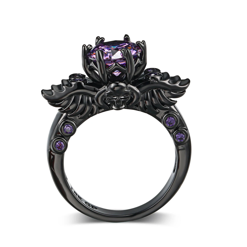 Goth Rings for Women Skeleton Punk Skull Ring Devil Wings Men'S Jewelry Vintage Gothic Accessories Halloween Party R623