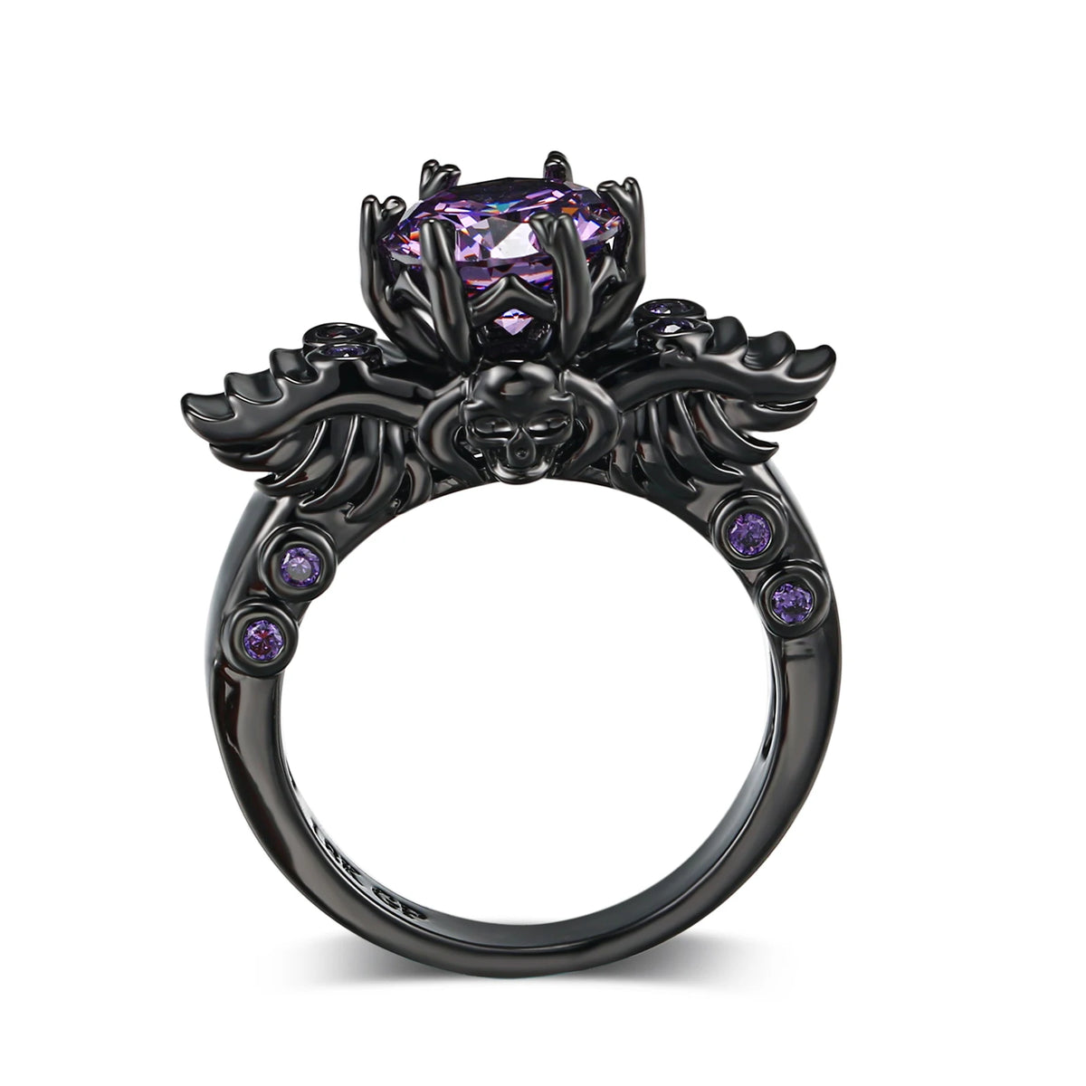 Goth Rings for Women Skeleton Punk Skull Ring Devil Wings Men'S Jewelry Vintage Gothic Accessories Halloween Party R623