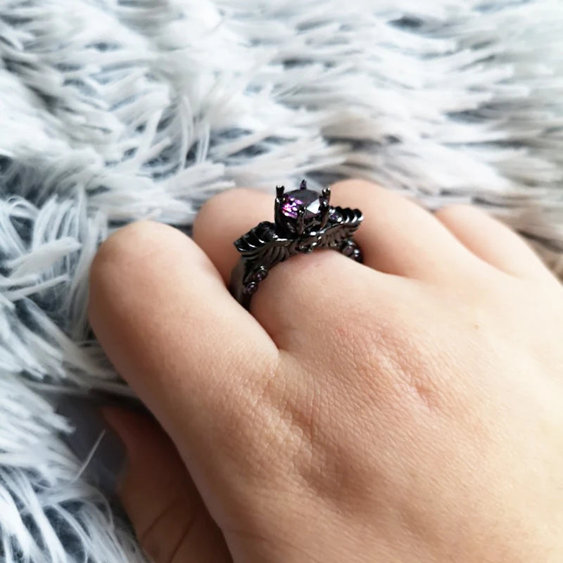 Goth Rings for Women Skeleton Punk Skull Ring Devil Wings Men'S Jewelry Vintage Gothic Accessories Halloween Party R623