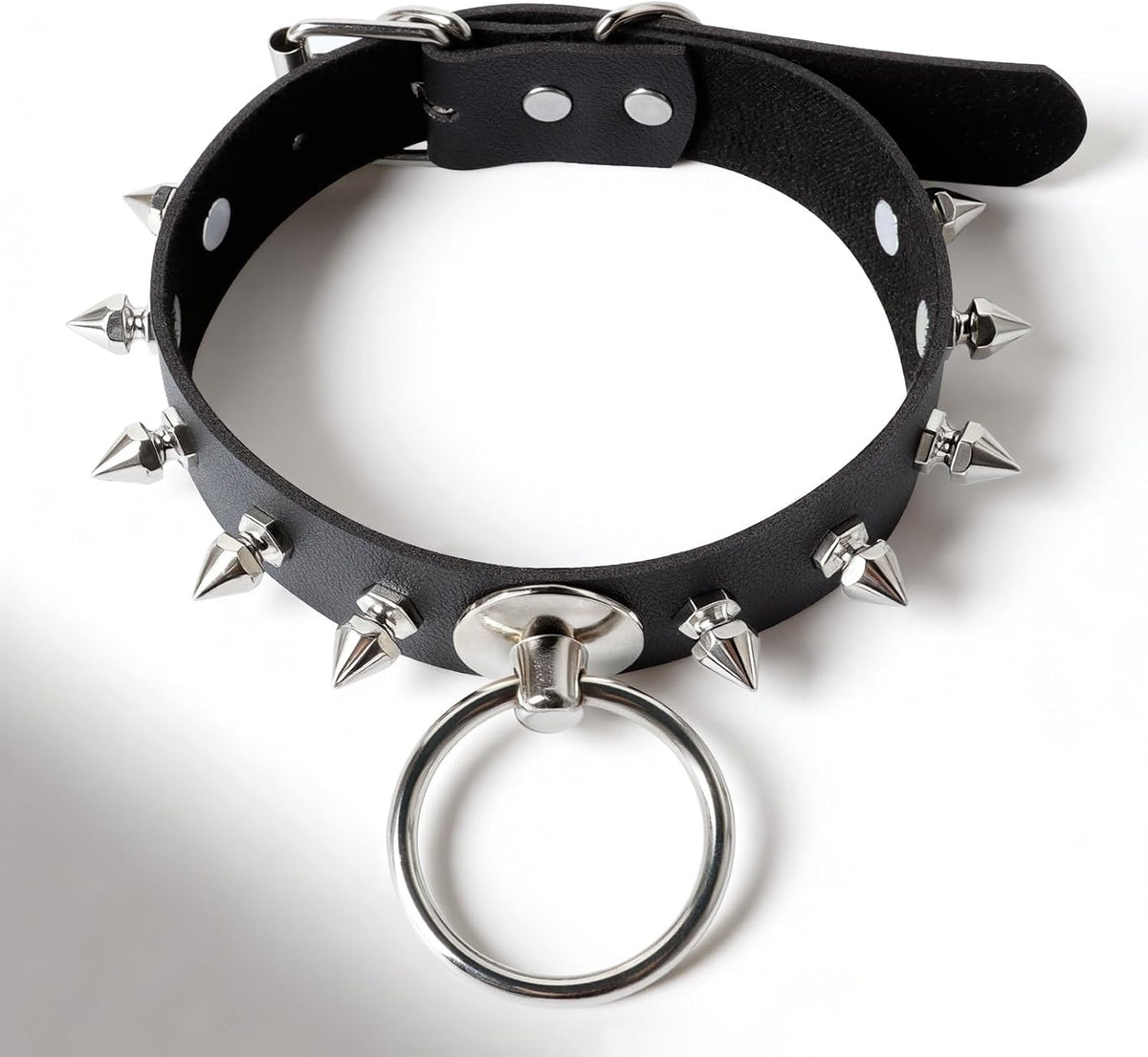 Goth Choker Necklace Black Leather Gothic Jewelry