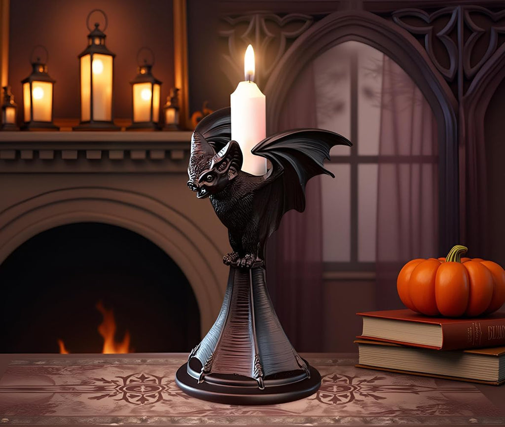 Gothic Decor Bat Halloween Candle Holder
