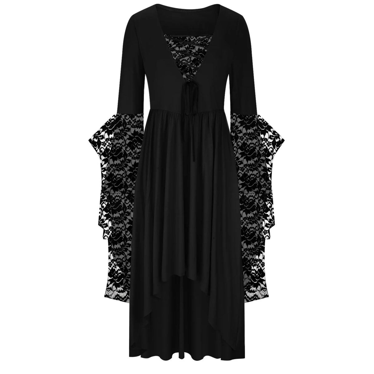 Womens Gothic Dress plus Size Flare Sleeve Dress Skull Lace Print Steampunk Dresses Cocktail Dresses Flowy Goth Corset Dress Maxi Wedding Guest Dresses