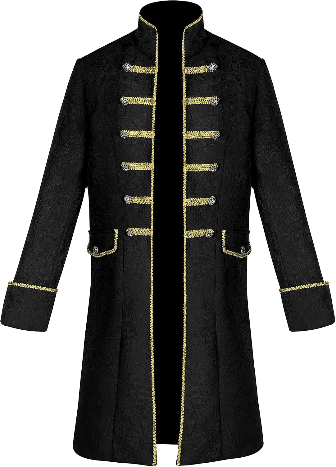 Mens Steampunk Vintage Tailcoat Goth Jacket Formal Retro Renaissance Victorian Frock Coat Uniform Medieval Halloween Costume