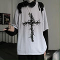 Grunge Clothes Women Long Sleeve Emo T-Shirt Casual Harajuku Men Aesthetic Pray Goth Top Alt Street Fashion Tshirts Indie Punk