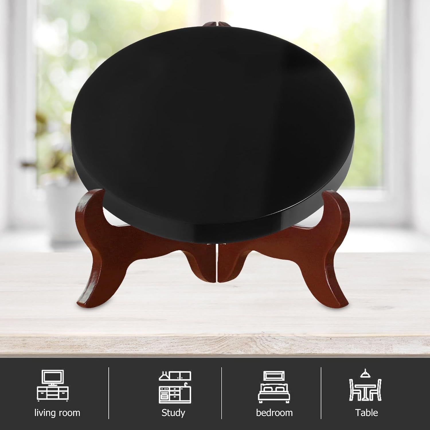 Black Obsidian Scrying Mirror Witch Altar Decor