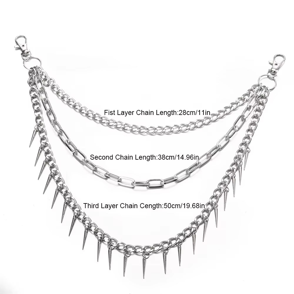 Punk Pants Chains Belt Chain for Man Women Jean Trousers Chains Goth Jewelry Gothic Emo Scene Accessories