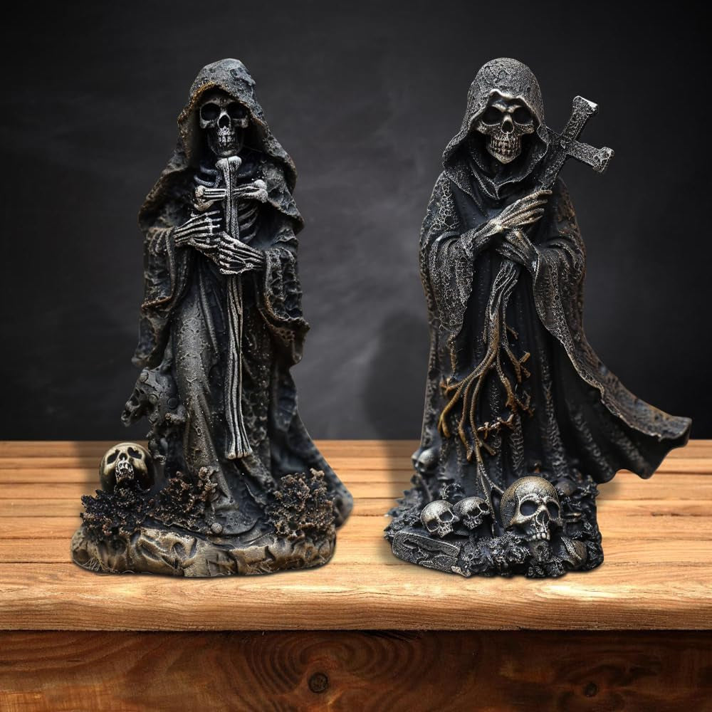 Halloween Skeleton Statue Gothic Decor Skull Resin