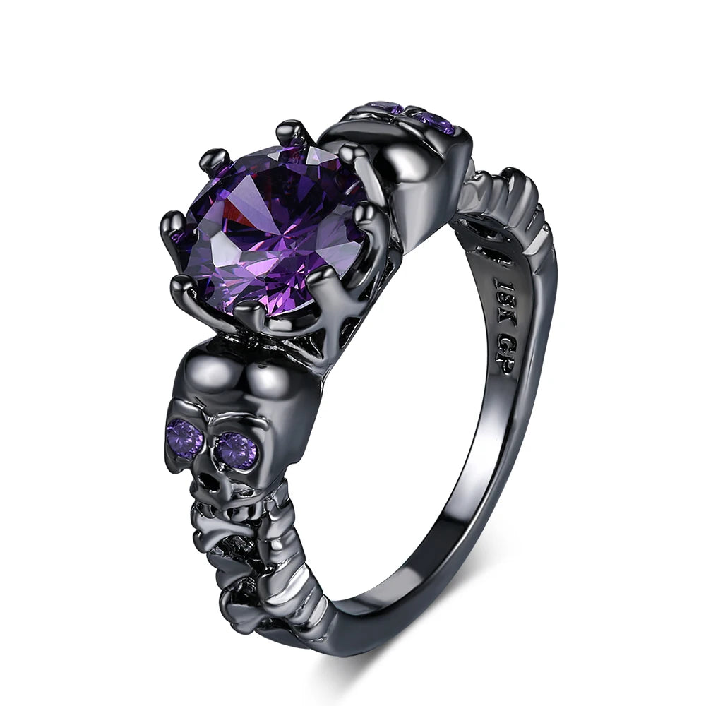 Goth Rings for Women Skeleton Punk Skull Ring Devil Wings Men'S Jewelry Vintage Gothic Accessories Halloween Party R623