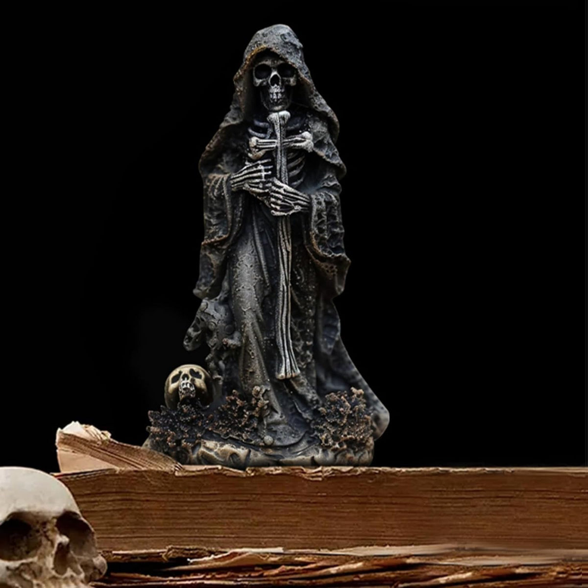 Halloween Skeleton Statue Gothic Decor Skull Resin
