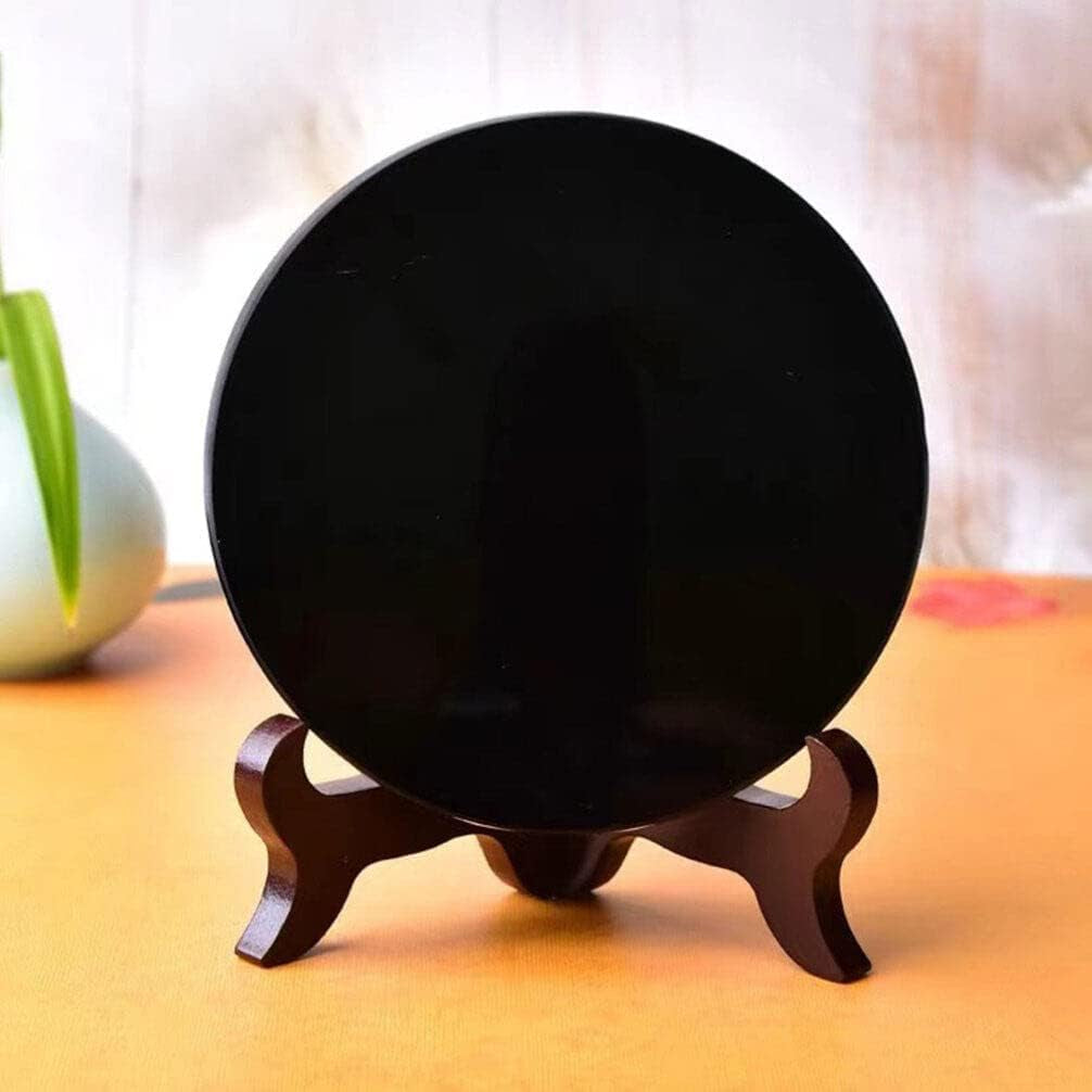 Black Obsidian Scrying Mirror Witch Altar Decor