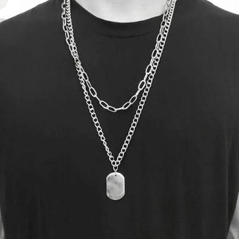 Multi-Layer Long Chain Necklace Punk Cross Pendant Necklace for Women Men Metal Chains Hip Hop Goth Jewelry Gifts Цепочка