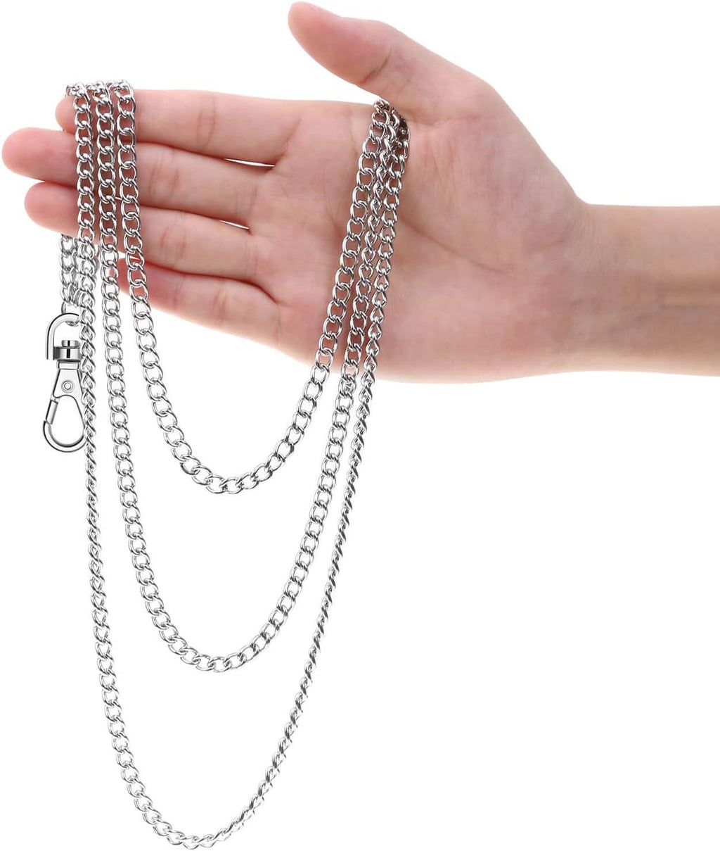 3Pcs Belt Chain, Pocket Chain, Chains for Wallet, Pants, Jeans, Goth Accessories for Eboy, Egirl, Men and Women
