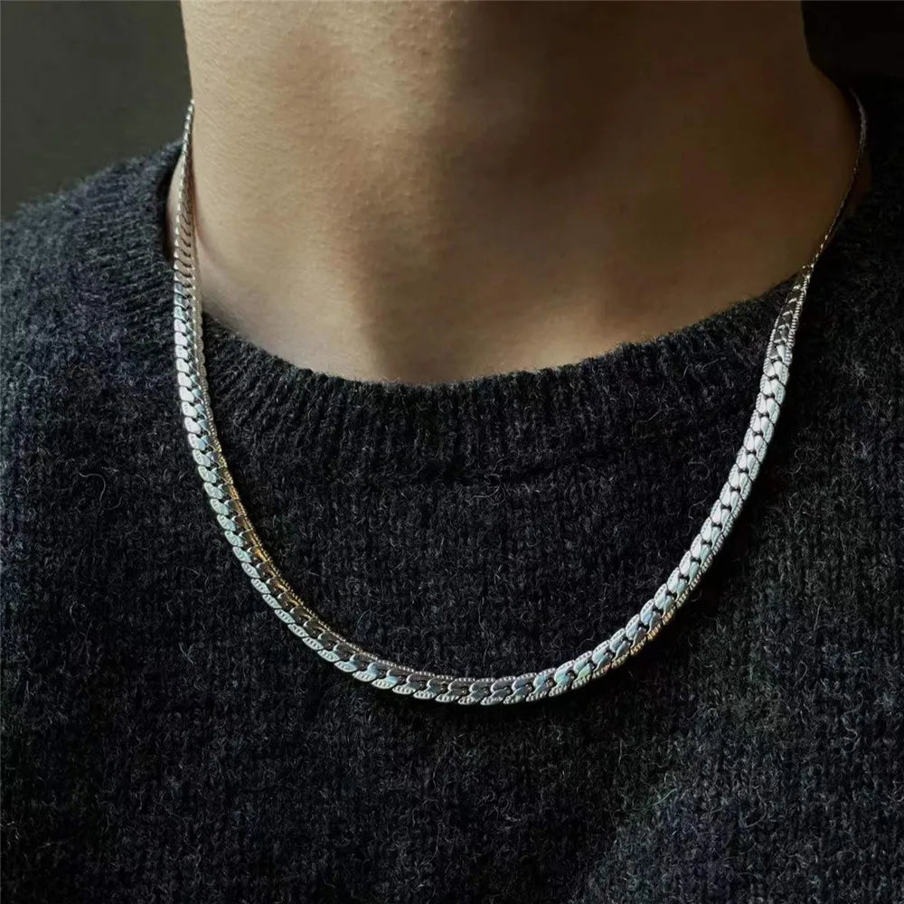 2023 Trendy Stainless Stee Double Layer Chain Necklace Simple Minimalist Punk Necklace for Women Men Goth Grunge Emo Y2K Jewelry
