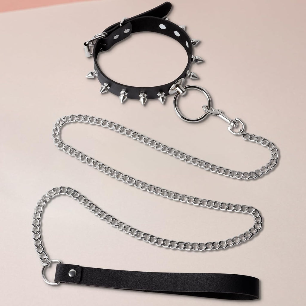 Goth Choker Necklace Black Leather Gothic Jewelry