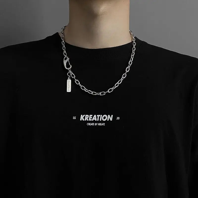 2023 Trendy Stainless Stee Double Layer Chain Necklace Simple Minimalist Punk Necklace for Women Men Goth Grunge Emo Y2K Jewelry