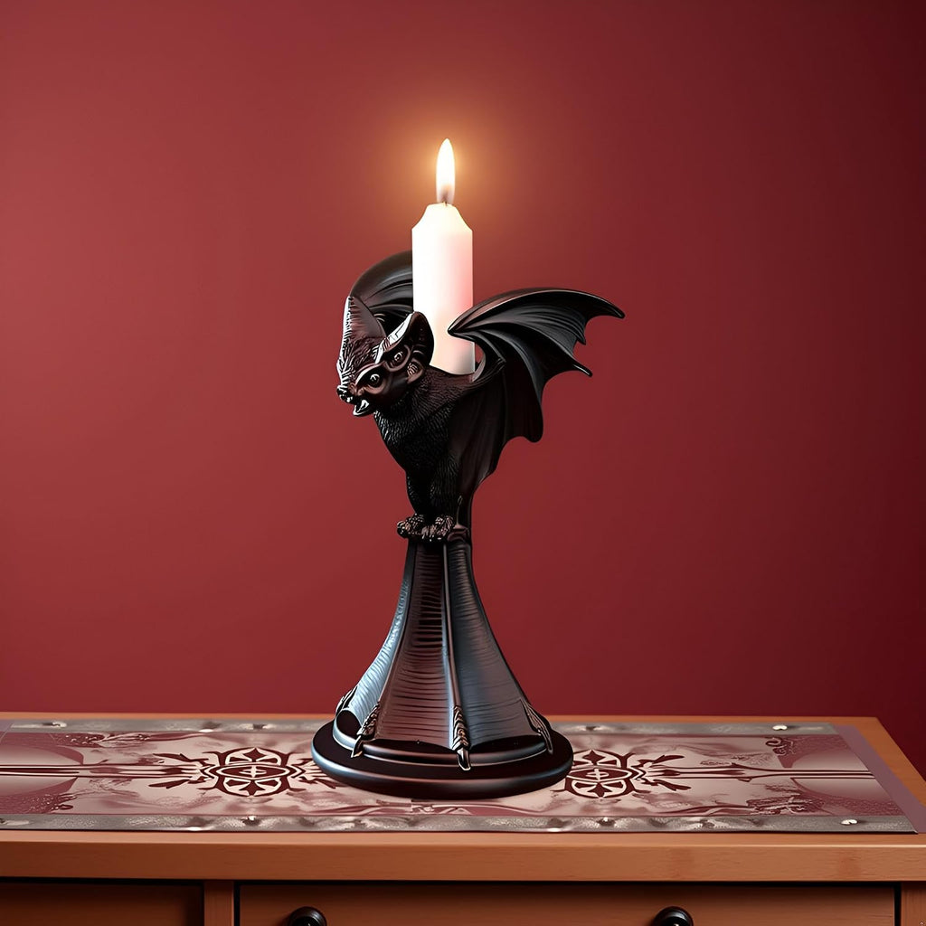 Gothic Decor Bat Halloween Candle Holder